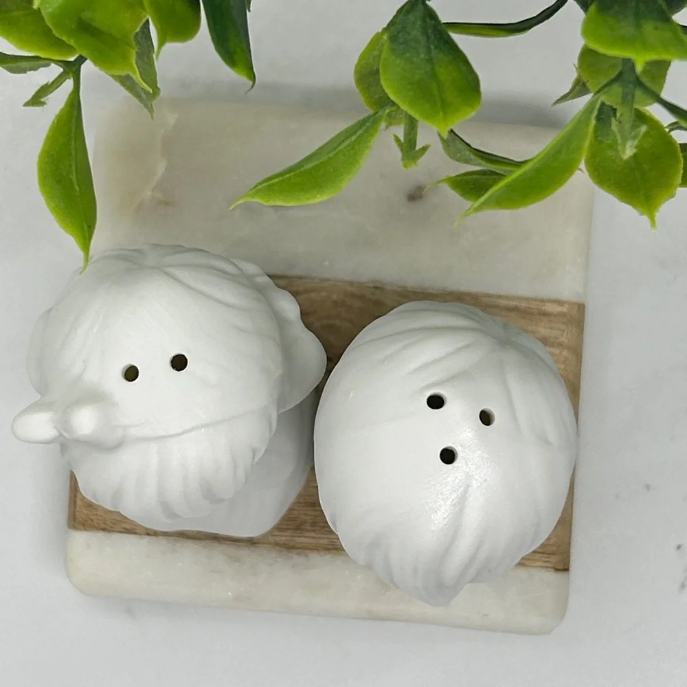 Vintage Salt Pepper Shakers White Kitchen Christian Decor Vtg Art Ceramic Craft